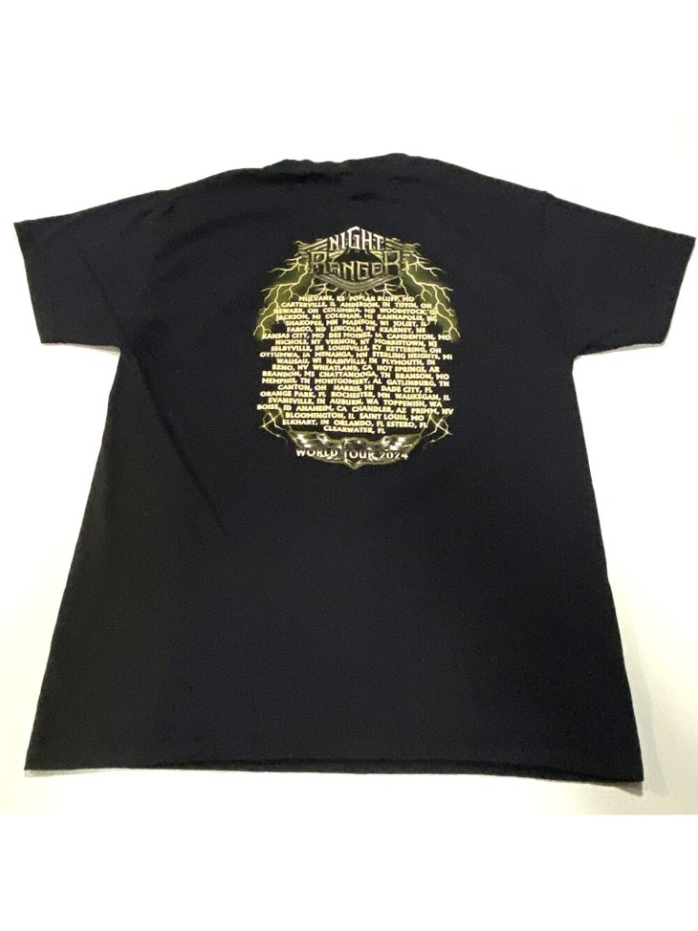Night Ranger Men's Black M World Tour 2024 Band Hanes Graphic T-Shirt - Picture 4 of 7